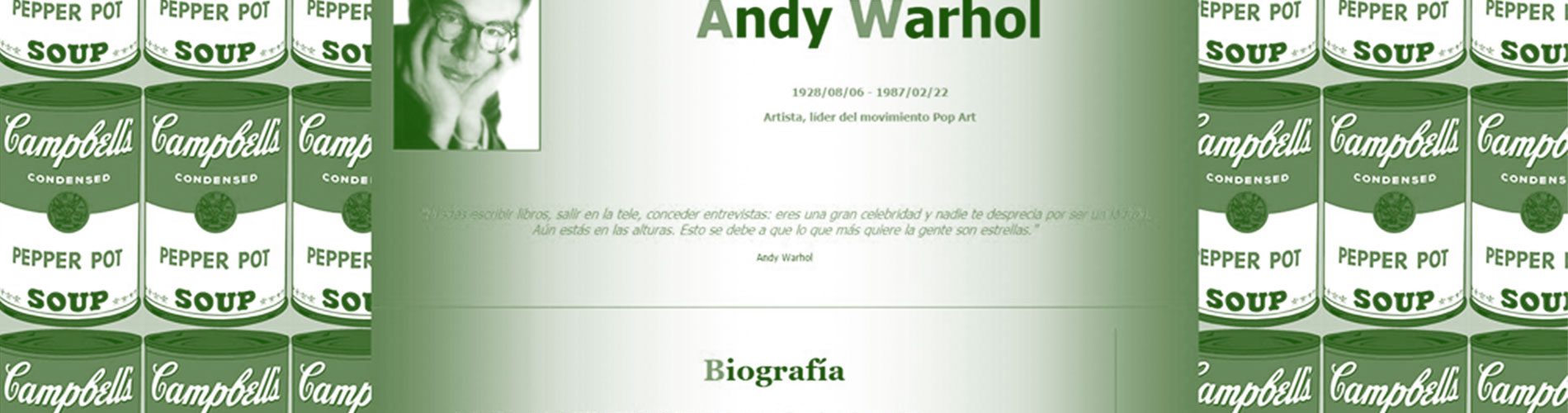 Cabecera Web "Andy Warhol"